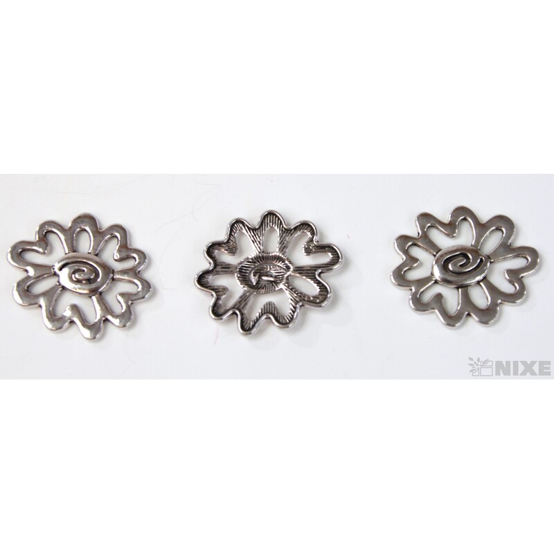 ZÁVĚS KOV KVĚT 20ks 3cm*STŘÍBRNÁ