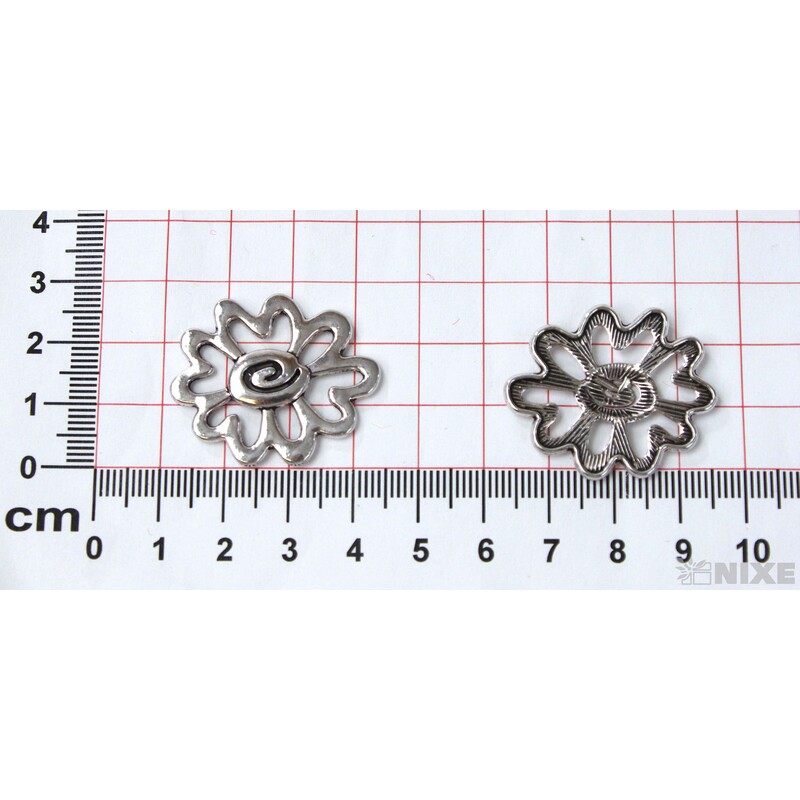 ZÁVĚS KOV KVĚT 20ks 3cm*STŘÍBRNÁ