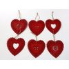 ZÁVĚS SRDCE 12cm 6ks*ČERVENÁ