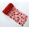 ORGANZA TISK SRDCE 12cmx10yd*ČERVENÁ