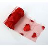 ORGANZA TISK SRDCE 12cmx10yd*ČERVENÁ