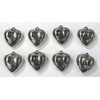 ZÁVĚS KOV SRDCE 8ks 3cm*STŘÍBRNÁ
