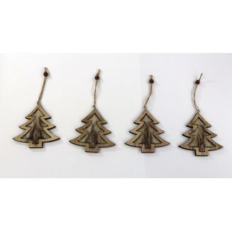 ZÁVĚS STROMEČEK 10cm 4ks*PŘÍRODNÍ