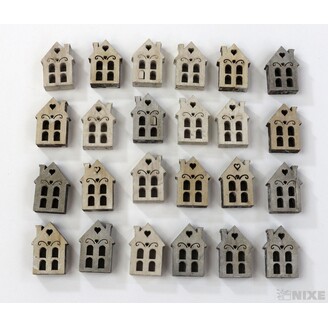 DOMEČEK 3cm 24ks*PŘÍRODNÍ