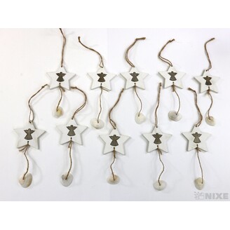 ZÁVĚS HVĚZDA 10ks 6,5cm*BÍLÁ