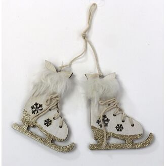 BRUSLE DŘEVO 12x10cm 2ks*BÍLÁ