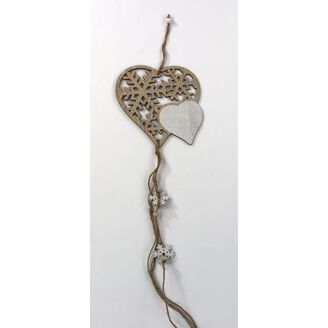 ZÁVĚS SRDCE 14cm*PŘÍRODNÍ