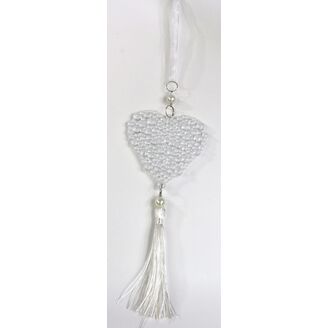 ZÁVĚS SRDCE 8cm*BÍLÁ