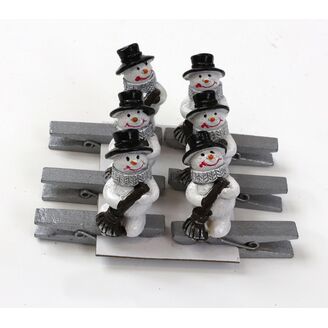 SNĚHULÁK NA KOLÍČKU 3,5-4,5cm 6ks*MIX BAREV