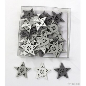 HVĚZDA 3cm 24ks*MIX BAREV