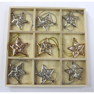 ZÁVĚS AKRYL HVĚZDA 9ks 3cm*MIX BAREV