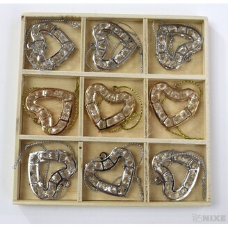 ZÁVĚS AKRYL SRDCE 9ks 3cm*MIX BAREV