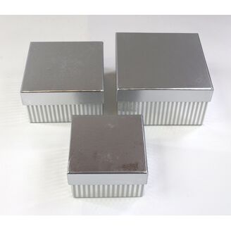 KRABICE 12x7x7cm 10x6x10 8x5x8*STŘÍBRNÁ