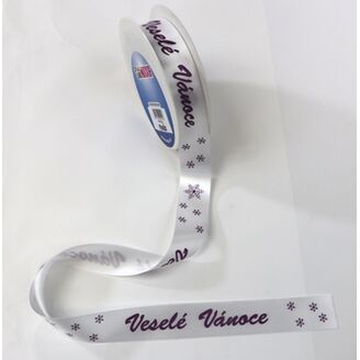 STUHA VESELÉ VÁNOCE 25mmx25m*BÍLÁ-FIALOVÁ