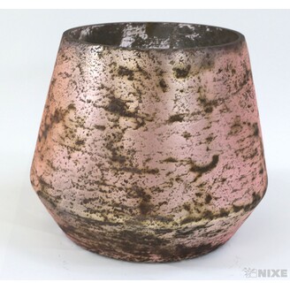 OBAL SKLO PATINA 11cm*RŮŽOVÁ