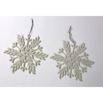 ZÁVĚS VLOČKA 14cm 2ks*BÍLÁ