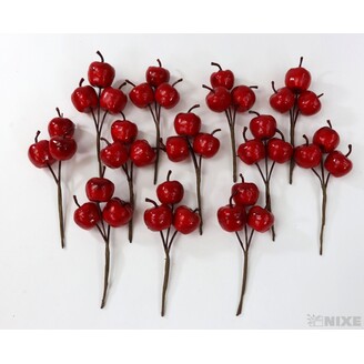 JABLÍČKA NA DR. 3cm 3ks 12sv*ČERVENÁ