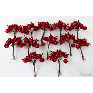 JABLÍČKA NA DR. 1,5cm 12ks 12sv*ČERVENÁ