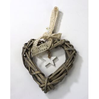 ZÁVĚS SRDCE 15cm*PŘÍRODNÍ