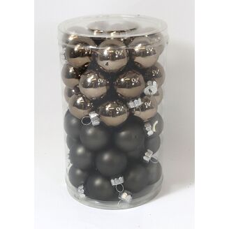 KOULE ZÁVĚS 2,5cm 48ks MIX*HNĚDÁ