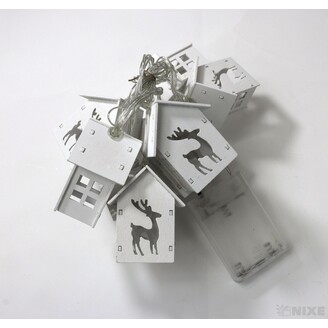 GIRLANDA SVÍTÍCÍ DOMEČKY*BÍLÁ