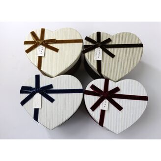 KRABICE SRDCE 4ks 13x11cm*MIX BAREV