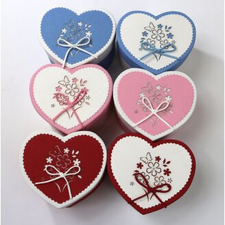 KRABICE SRDCE 6ks 12x8cm*MIX BAREV