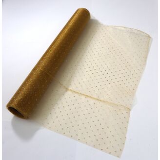 ORGANZA VZOR 5012 39cmx10yd*ZLATÁ