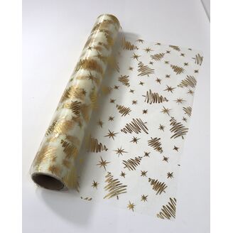 ORGANZA VZOR 697 39cmx10yd*ZLATÁ