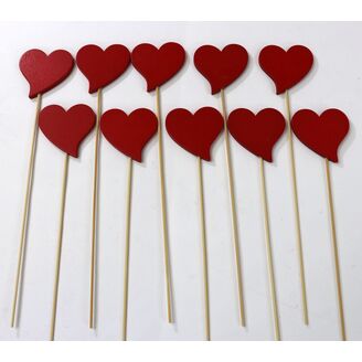ZÁPICH SRDCE 5x24cm 10ks*ČERVENÁ