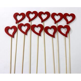 ZÁPICH SRDCE 5x25cm 10ks*ČERVENÁ