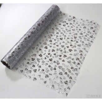 ORGANZA SRDCE 3512 36cmx5yd*STŘÍBRNÁ