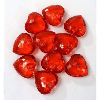 SRDCE NAVL. AKRYL 3cm 10ks*ČERVENÁ