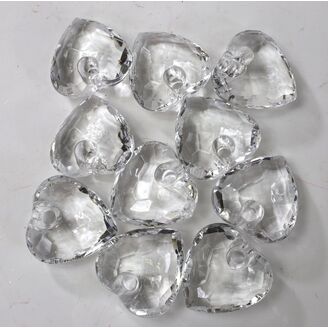 SRDCE NAVL. AKRYL 3,5cm 10ks*PRŮHLEDNÁ