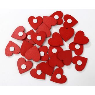 SRDCE NALEP. 2,5cm 24ks*ČERVENÁ