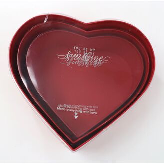 KRABICE SRDCE 26x11cm 23x9 21x8*ČERVENÁ