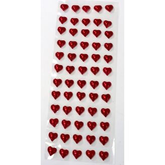 SRDÍČKA NALEP. 1,5cm 60ks*ČERVENÁ