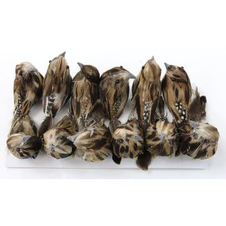 PTÁČEK KLIPS 10cm 12ks*PŘÍRODNÍ