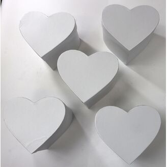 KRABICE SRDCE 5ks 13x12cm*BÍLÁ