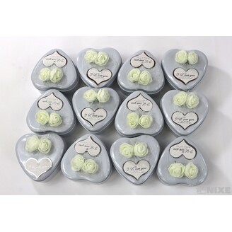 PLECHOVÉ SRDCE 12ks 7X3cm*BÍLÁ