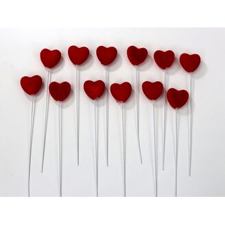 ZÁPICH SRDCE 12ks 3x22cm*ČERVENÁ