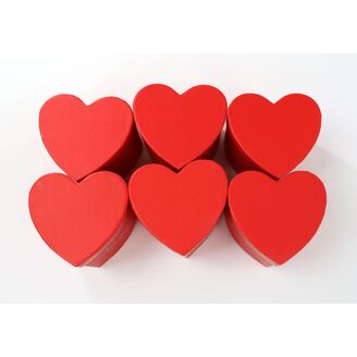 KRABICE SRDCE 6ks 8x8cm*ČERVENÁ