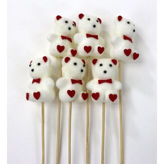 ZÁPICH MEDVÍDEK 6ks 5x20cm*BÍLÁ