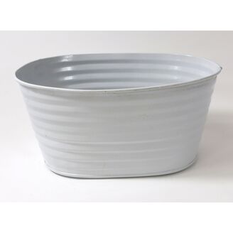 PLECHOVÁ MISKA OVÁL  18X11x9cm*BÍLÁ