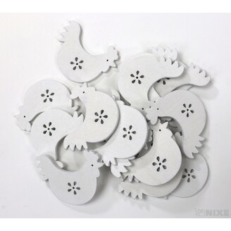 KOHOUT 4,5cm 18ks*BÍLÁ