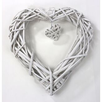 ZÁVĚS SRDCE 26cm*BÍLÁ