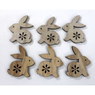 ZAJÍC 6ks 5cm*PŘÍRODNÍ