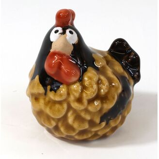 SLEPICE KERAMIKA 6x5cm*HNĚDÁ