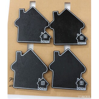 KOLÍČEK DOMEČEK 6cm 4ks*ČERNÁ