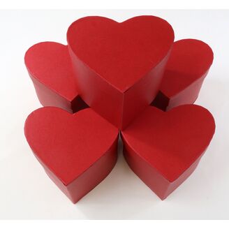 KRABICE SRDCE 5ks 13x12cm*MIX BAREV